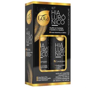 Kit Gota Dourada Shampoo e Condicionador Hialurônico 300ml